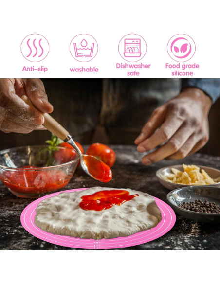 Alfombrilla de Silicona para Hornear YBEATY 30 cm Roja 2 Pcs Alfombrilla de Silicona para Hornear YBEATY 30 cm Roja 2 Pcs