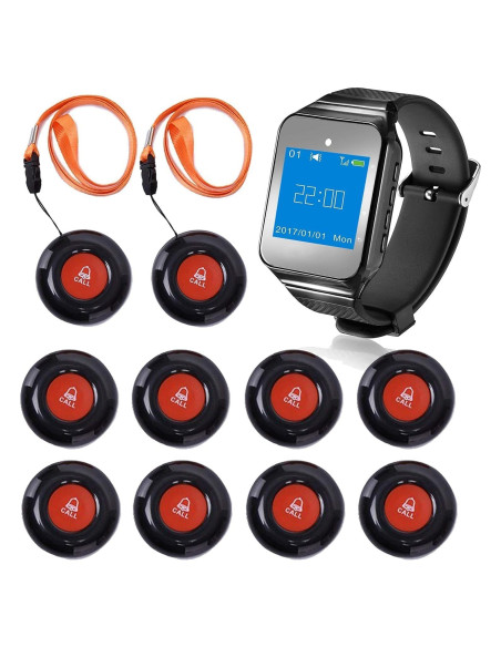 Botón de Llamada Inalámbrico CallToU - 10 Botones + 1 Receptor