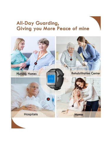 Botón de Llamada Inalámbrico CallToU - 10 Botones + 1 Receptor