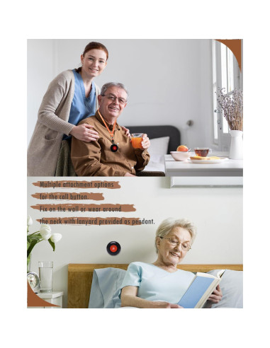 Botón de Llamada Inalámbrico CallToU - 10 Botones + 1 Receptor