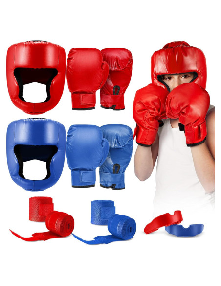 Set de Boxeo Kanayu para Niños 12 Piezas - Casco y Guantes