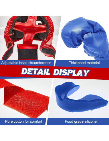 Set de Boxeo Kanayu para Niños 12 Piezas - Casco y Guantes