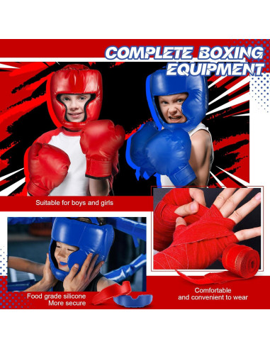 Set de Boxeo Kanayu para Niños 12 Piezas - Casco y Guantes