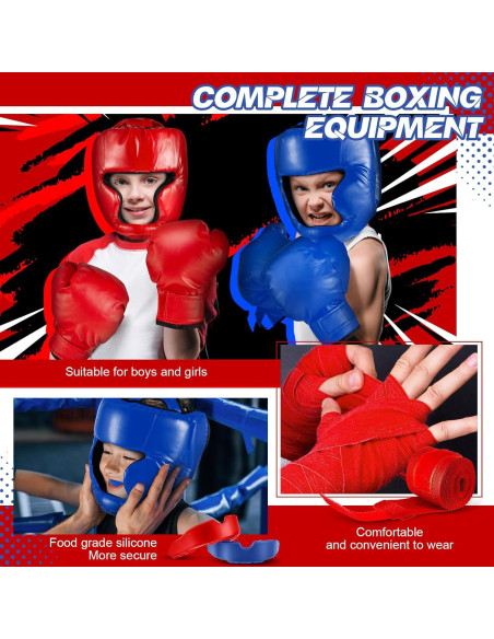 Set de Boxeo Kanayu para Niños 12 Piezas - Casco y Guantes