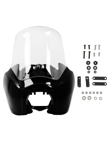 Carenado de Faro ECOTRIC con Parabrisas Claro 38 cm para Harley Dyna