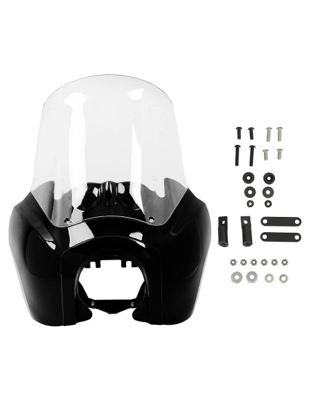 Carenado de Faro ECOTRIC con Parabrisas Claro 38 cm para Harley Dyna