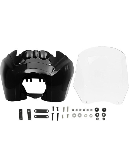 Carenado de Faro ECOTRIC con Parabrisas Claro 38 cm para Harley Dyna
