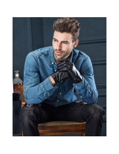 Guantes de Cuero de Cordero YISEVEN para Hombre - Talla M 2
