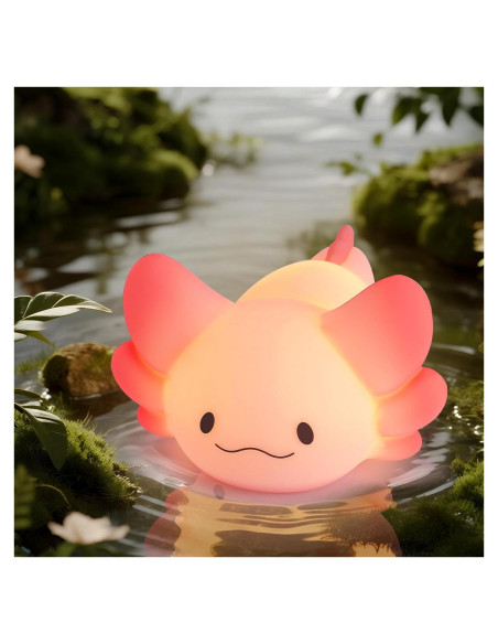 Luz Nocturna Axolote LOVERUIS Recargable 10cm Colorida