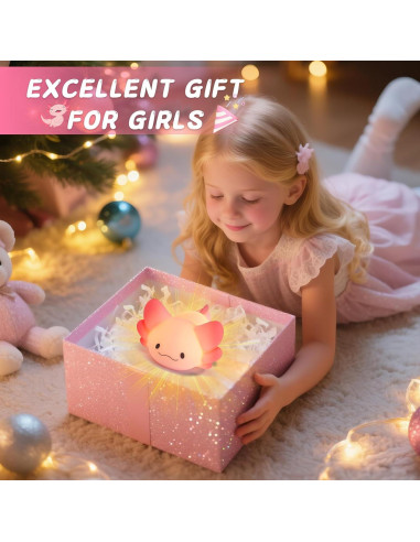 Luz Nocturna Axolote LOVERUIS Recargable 10cm Colorida