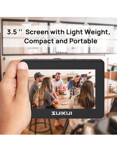Monitor de Cámara SUIKUI RH35 3.5" 1080P Grabación Full HD