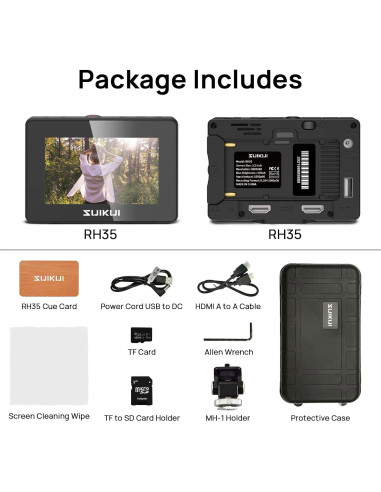Monitor de Cámara SUIKUI RH35 3.5" 1080P Grabación Full HD