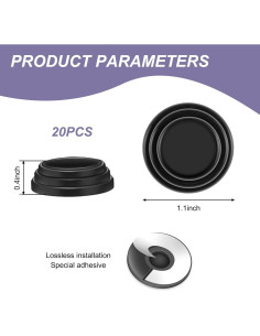 Pack 20 Amortiguadores de Puerta de Coche Dawfall Negro 2