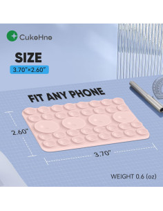 Funda de teléfono con succión CukoHno MAX - Rosa tiza - 9.4x6.6cm 2