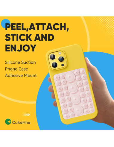 Funda de teléfono con succión CukoHno MAX - Rosa tiza - 9.4x6.6cm