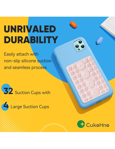Funda de teléfono con succión CukoHno MAX - Rosa tiza - 9.4x6.6cm