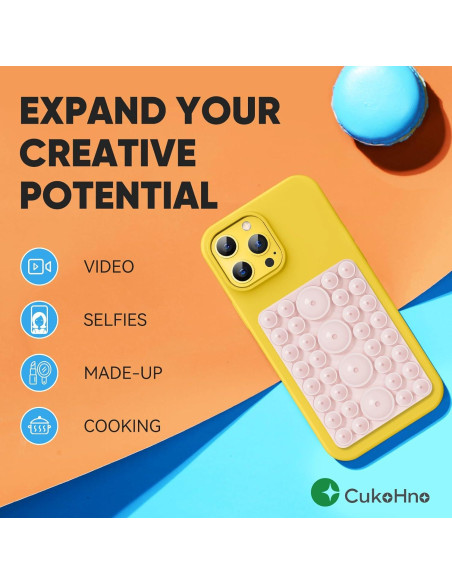 Funda de teléfono con succión CukoHno MAX - Rosa tiza - 9.4x6.6cm