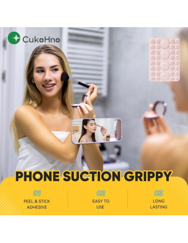 Funda de teléfono con succión CukoHno MAX - Rosa tiza - 9.4x6.6cm
