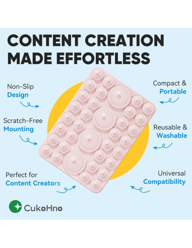 Funda de teléfono con succión CukoHno MAX - Rosa tiza - 9.4x6.6cm