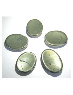 Lote de 5 Piedras de Pulgar de Pirita Dorada - Cristales Sanadores
