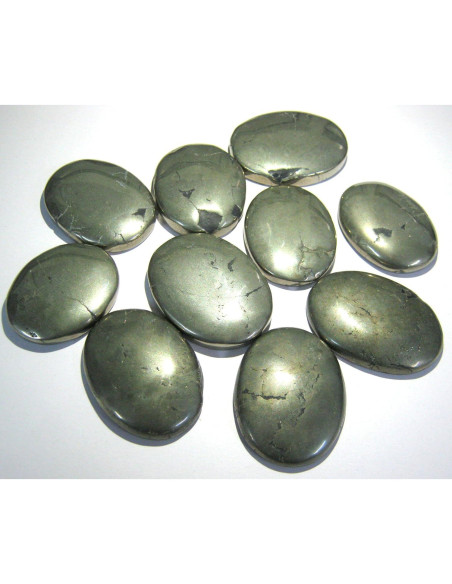 Lote de 5 Piedras de Pulgar de Pirita Dorada - Cristales Sanadores