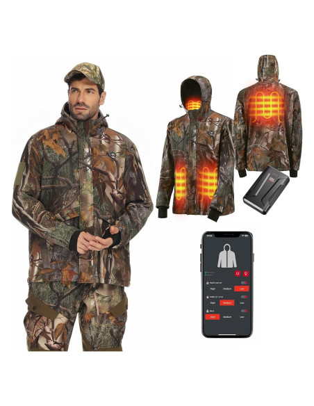 Chaqueta Térmica KEMIMOTO Camo Mediana 20000mAh 6-12H Calor