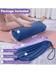 Almohada de Yoga MABOZOO Rectangular Lavable con Funda Extra 2