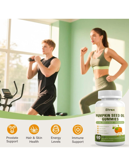 Gomitas de Aceite de Semilla de Calabaza Elysx 60 Ct Veganas