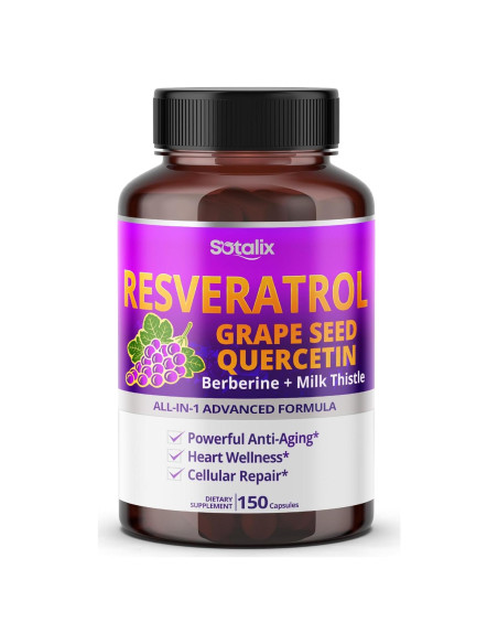 Suplemento Antienvejecimiento Sotalix Resveratrol 150 Cápsulas