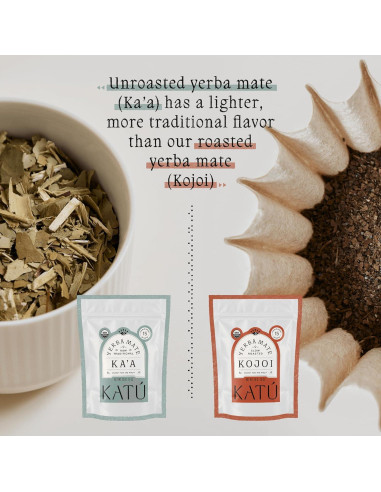 Té de Yerba Mate Crudo Orgánico Premium Katú Ka'a - 15 Bolsitas