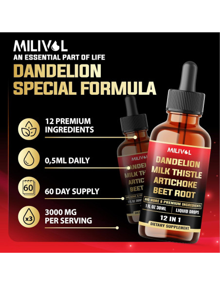 Extracto Líquido de Raíz de Diente de León Milivol 30ml