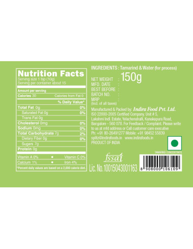 Concentrado de Tamarindo Indira Foods 150g Sin Conservantes