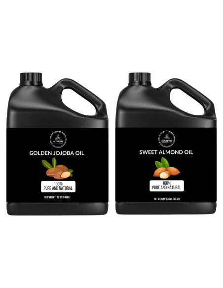 Combo Aceite de Jojoba y Almendra Dulce Naturevibe 946ml Combo Aceite de Jojoba y Almendra Dulce Naturevibe 946ml
