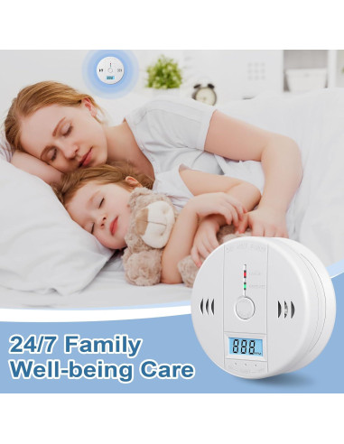 Paquete de 2 Detectores de Monóxido de Carbono Deller con Pantalla LED