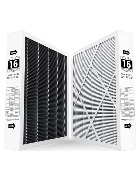 Paquete de 2 Filtros de Aire MERV 16 20x25x5 FunGeneTEC