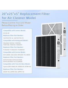 Paquete de 2 Filtros de Aire MERV 16 20x25x5 FunGeneTEC 2