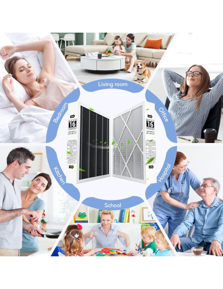 Paquete de 2 Filtros de Aire MERV 16 20x25x5 FunGeneTEC