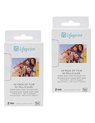 Papel Fotográfico Instantáneo Zink Lifeprint 2x3 - 100 Unidades