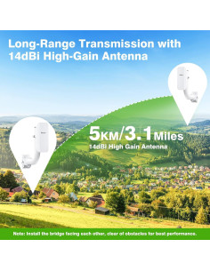 Puente Inalámbrico Gigabit Adalov CPE362 5KM PoE VLAN 2