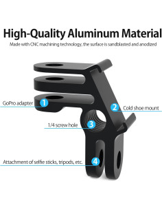 Soporte Vertical de Aluminio HSU para GoPro y Cámaras de Acción 2