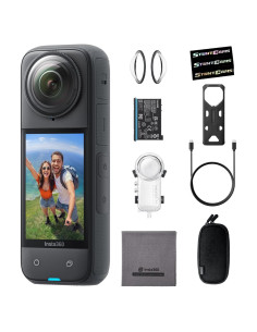 Cámara de acción 360 Insta360 X4 8K impermeable con kit