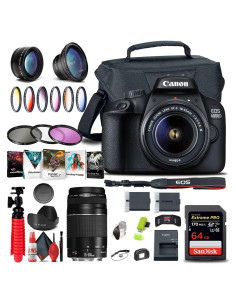 Cámara DSLR Canon EOS 4000D con Lentes 18-55mm y 75-300mm