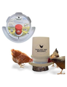 Alimentador de Agua para Aves de Corral 5 Galones PVC Blanco