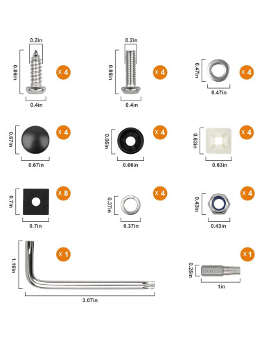 Kits de Tornillos Antirrobo Weico M6 para Placas de Matrícula