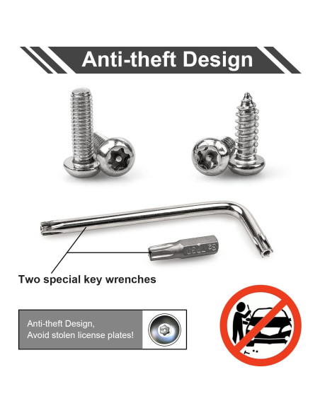 Kits de Tornillos Antirrobo Weico M6 para Placas de Matrícula