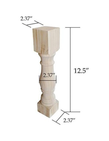 Piernas de banco tradicionales Btibpse 32cm madera sin terminar