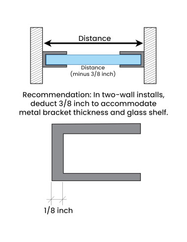Soporte de Estante Flotante Dulles Glass Bronce 1 Pieza