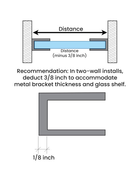 Soporte de Estante Flotante Dulles Glass Bronce 1 Pieza