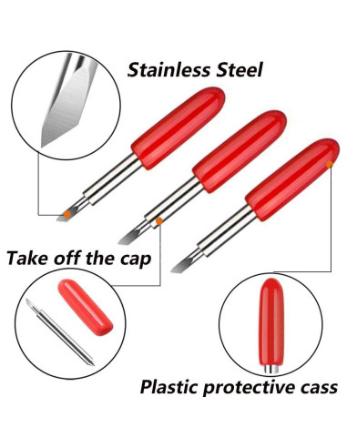 Cuchillas de Reemplazo Elefama 40PCS para Cricut 45 Grados