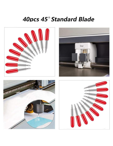 Cuchillas de Reemplazo Elefama 40PCS para Cricut 45 Grados